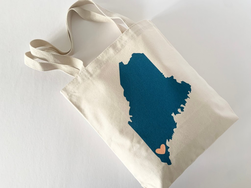 Freshly Printed: Large Tote with Oversized Maine&nbsp;Print